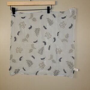 M&Co Italy Sheer Botanical Leaf Scarf Square Lightweight Floral Neutral Scarf